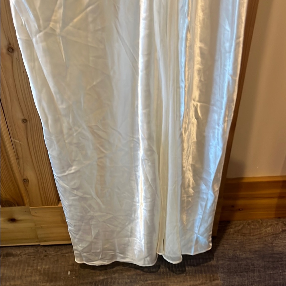 Ivory Satin Lace-Trim Slip Dress - Women Intimates - Picture 7 of 12